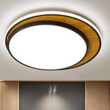 Black/White Circle Flush Mount Ceiling Light Modern LED Metal Ceiling Light Fixture in White/Warm Light, 16.5"/20.5" Wide Black Clearhalo 'Ceiling Lights' 'Close To Ceiling Lights' 'Close to ceiling' 'Flush mount' Lighting' 241922