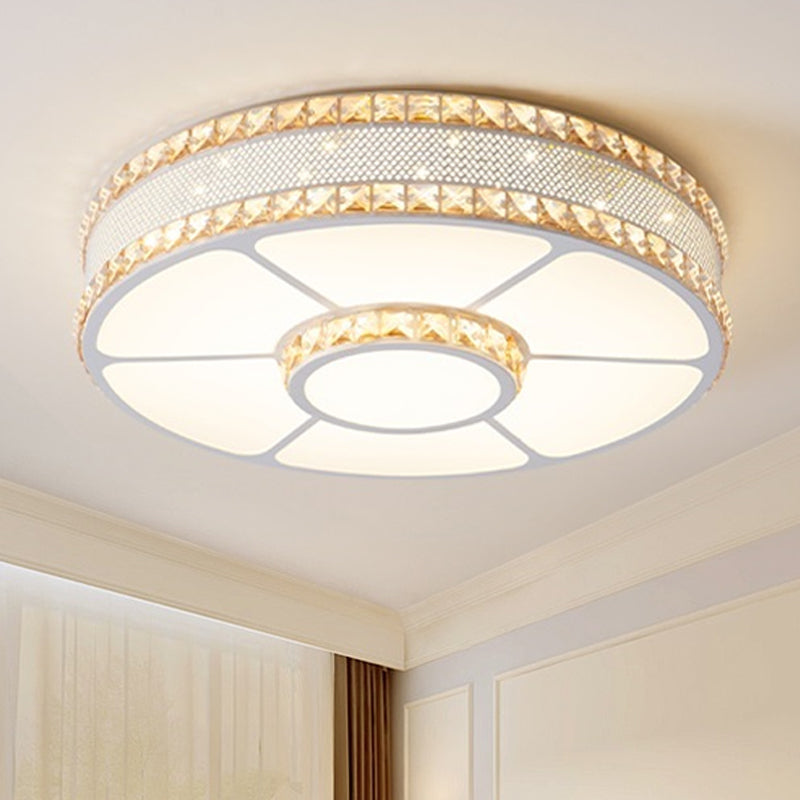 Metal Drum Flush Mount Lighting Nordic LED Close to Ceiling Lamp with Acrylic Diffuser, 19.5"/23.5"/31.5" Wide Clearhalo 'Ceiling Lights' 'Close To Ceiling Lights' 'Close to ceiling' 'Flush mount' Lighting' 241952