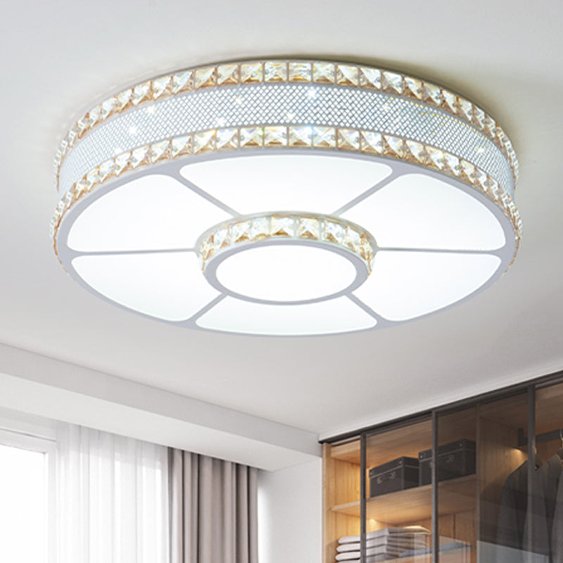 Metal Drum Flush Mount Lighting Nordic LED Close to Ceiling Lamp with Acrylic Diffuser, 19.5"/23.5"/31.5" Wide Clearhalo 'Ceiling Lights' 'Close To Ceiling Lights' 'Close to ceiling' 'Flush mount' Lighting' 241953