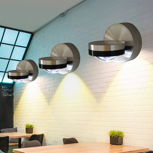 Modern Style Round Wall Lamp Metal and Crystal LED Dining Room Wall Mounted Light in Silver, Warm/White Light Silver Clearhalo 'Cast Iron' 'Glass' 'Industrial' 'Modern wall lights' 'Modern' 'Tiffany' 'Traditional wall lights' 'Wall Lamps & Sconces' 'Wall Lights' Lighting' 241956