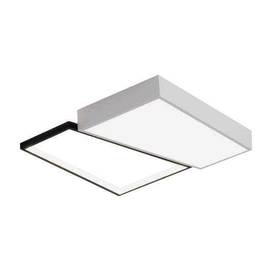 Black/White Trapezoid Flush Mount Lighting Simplicity LED Metal Ceiling Light Fixture in White/Warm Light, 18"/21.5" Wide Clearhalo 'Ceiling Lights' 'Close To Ceiling Lights' 'Close to ceiling' 'Flush mount' Lighting' 242040