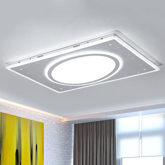 Metal Square Flush Mount Light Simple LED Ceiling Mounted Light in White/Warm Light, 21.5"/23.5" Wide Clearhalo 'Ceiling Lights' 'Close To Ceiling Lights' 'Close to ceiling' 'Flush mount' Lighting' 242069