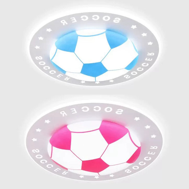 Acrylic Flat Football Flush Ceiling Light Study Room Kitchen Sport Stylish Ceiling Fixture Clearhalo 'Ceiling Lights' 'Close To Ceiling Lights' 'Close to ceiling' 'Flush mount' Lighting' 24208