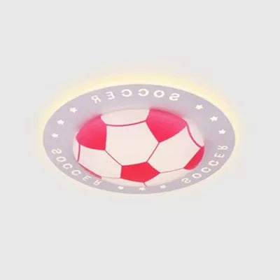 Acrylic Flat Football Flush Ceiling Light Study Room Kitchen Sport Stylish Ceiling Fixture Clearhalo 'Ceiling Lights' 'Close To Ceiling Lights' 'Close to ceiling' 'Flush mount' Lighting' 24210