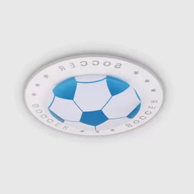 Acrylic Flat Football Flush Ceiling Light Study Room Kitchen Sport Stylish Ceiling Fixture Clearhalo 'Ceiling Lights' 'Close To Ceiling Lights' 'Close to ceiling' 'Flush mount' Lighting' 24215