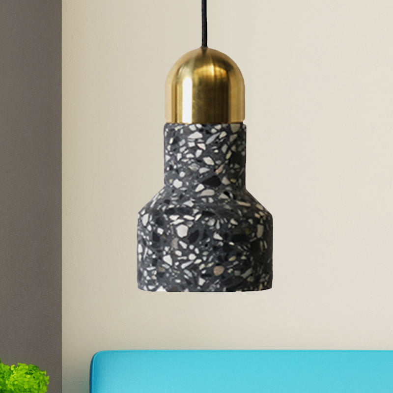 Bell Pendant Lighting in Nordic Style Concrete 1 Light Black/White/Pink Hanging Ceiling Light Black Clearhalo 'Ceiling Lights' 'Modern Pendants' 'Modern' 'Pendant Lights' 'Pendants' Lighting' 242212