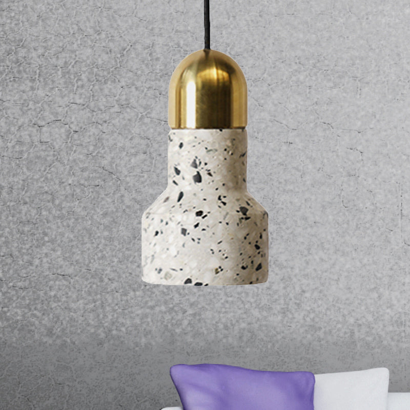 Bell Pendant Lighting in Nordic Style Concrete 1 Light Black/White/Pink Hanging Ceiling Light White Clearhalo 'Ceiling Lights' 'Modern Pendants' 'Modern' 'Pendant Lights' 'Pendants' Lighting' 242214