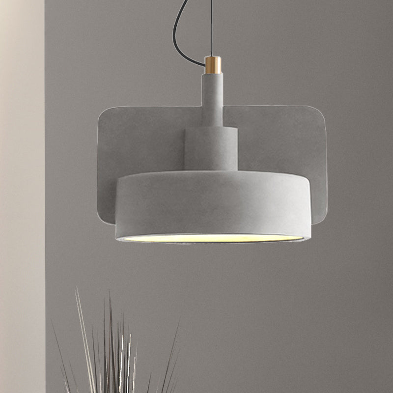 Geometric Ceiling Pendant Light Industrial Cement 1 Light Grey/Beige/Pink Hanging Ceiling Light, 6"/8"/9"W Clearhalo 'Ceiling Lights' 'Modern Pendants' 'Modern' 'Pendant Lights' 'Pendants' Lighting' 242237