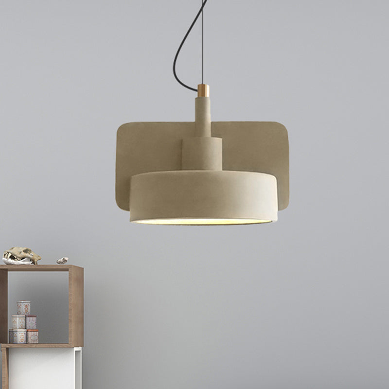 Geometric Ceiling Pendant Light Industrial Cement 1 Light Grey/Beige/Pink Hanging Ceiling Light, 6"/8"/9"W Clearhalo 'Ceiling Lights' 'Modern Pendants' 'Modern' 'Pendant Lights' 'Pendants' Lighting' 242239