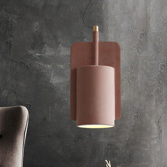 Geometric Ceiling Pendant Light Industrial Cement 1 Light Grey/Beige/Pink Hanging Ceiling Light, 6"/8"/9"W Clearhalo 'Ceiling Lights' 'Modern Pendants' 'Modern' 'Pendant Lights' 'Pendants' Lighting' 242241