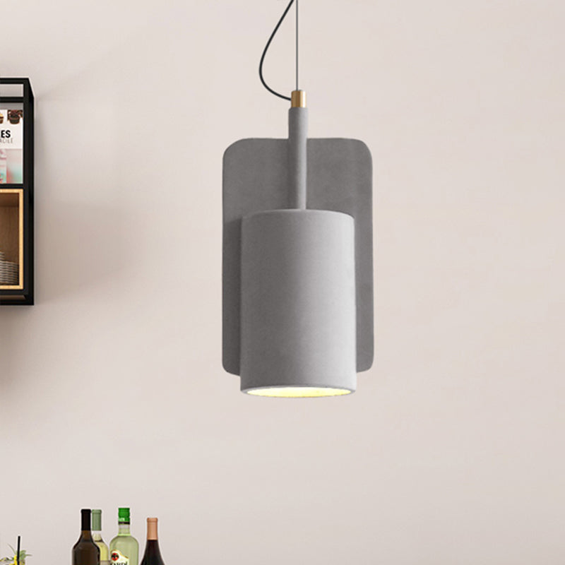 Geometric Ceiling Pendant Light Industrial Cement 1 Light Grey/Beige/Pink Hanging Ceiling Light, 6"/8"/9"W Clearhalo 'Ceiling Lights' 'Modern Pendants' 'Modern' 'Pendant Lights' 'Pendants' Lighting' 242243