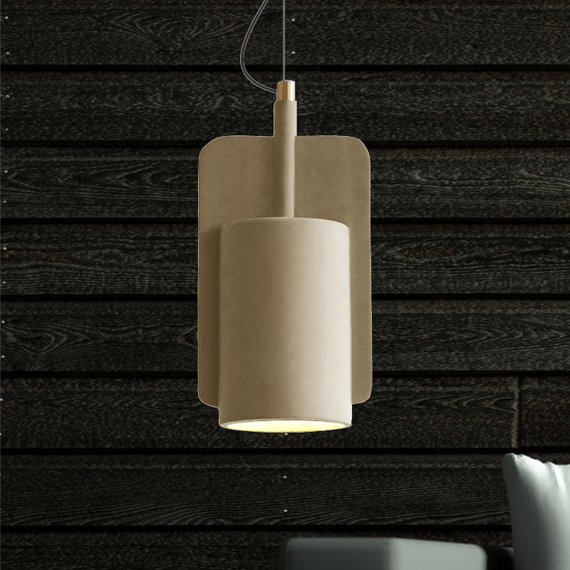 Geometric Ceiling Pendant Light Industrial Cement 1 Light Grey/Beige/Pink Hanging Ceiling Light, 6"/8"/9"W Clearhalo 'Ceiling Lights' 'Modern Pendants' 'Modern' 'Pendant Lights' 'Pendants' Lighting' 242245