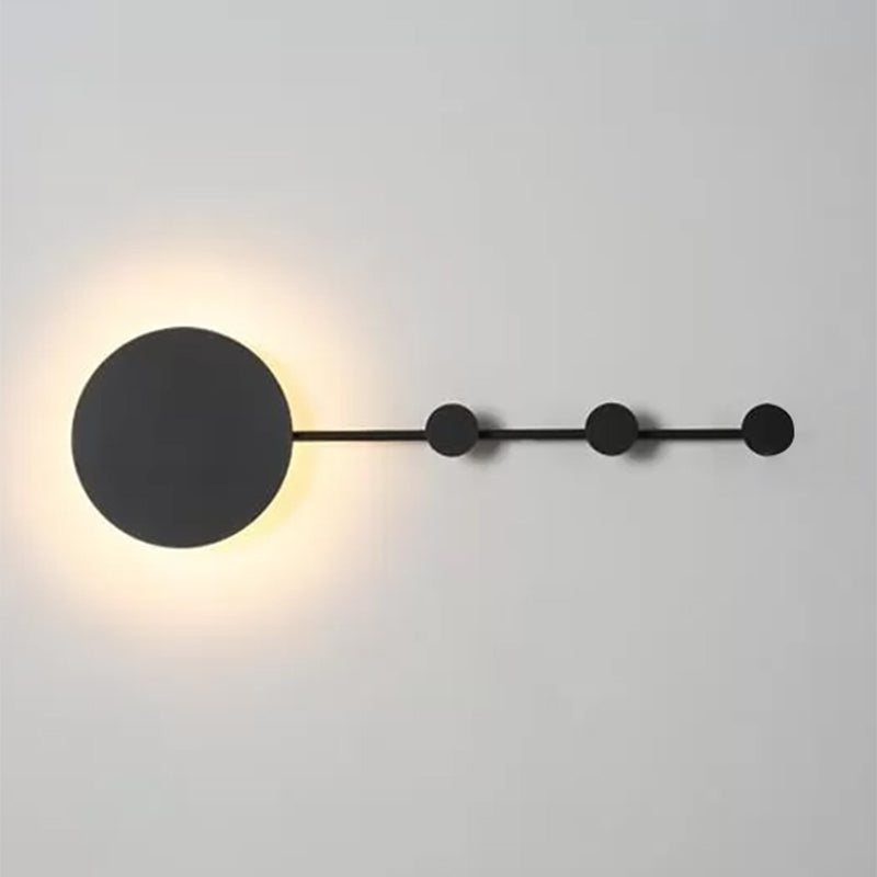 27.5"/39" Wide Black/White Round LED Wall Lamp Simplicity LED Acrylic Sconce Light Fixture in Warm/White Light with Hangers Black 27.5" Clearhalo 'Modern wall lights' 'Modern' 'Wall Lamps & Sconces' 'Wall Lights' Lighting' 2422592