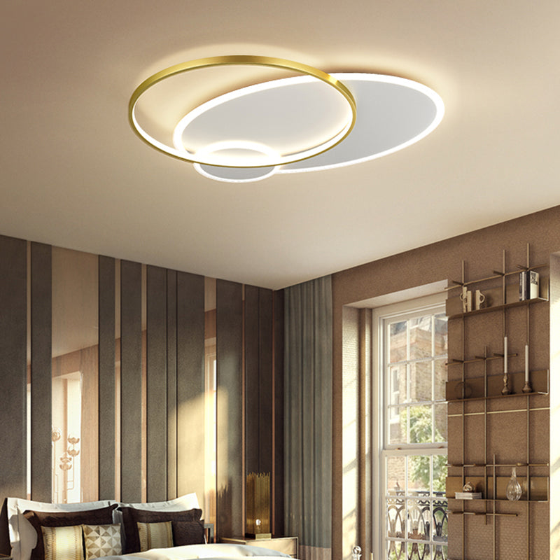 Minimalistic Stacked Flush Mount Light Metal Bedroom LED Ceiling Flush Light Fixture Clearhalo 'Ceiling Lights' 'Close To Ceiling Lights' 'Close to ceiling' 'Flush mount' Lighting' 2422954