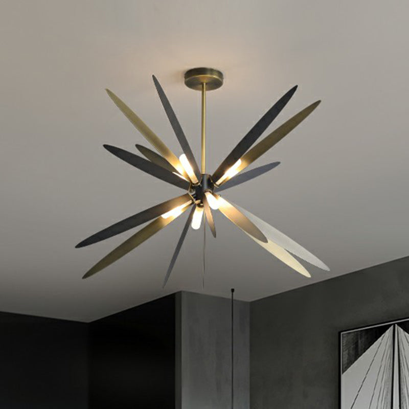 Metal Dragonfly Suspension Lamp Decorative 8 Bulbs Bronze Finish Chandelier for Dining Room Clearhalo 'Ceiling Lights' 'Chandeliers' Lighting' options 2423233