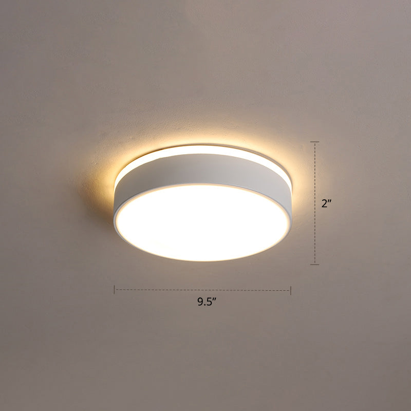 Small Corridor LED Flush Light Metal Nordic Style Ceiling Mounted Fixture with Acrylic Diffuser White Round Clearhalo 'Ceiling Lights' 'Close To Ceiling Lights' 'Close to ceiling' 'Flush mount' Lighting' 2423329