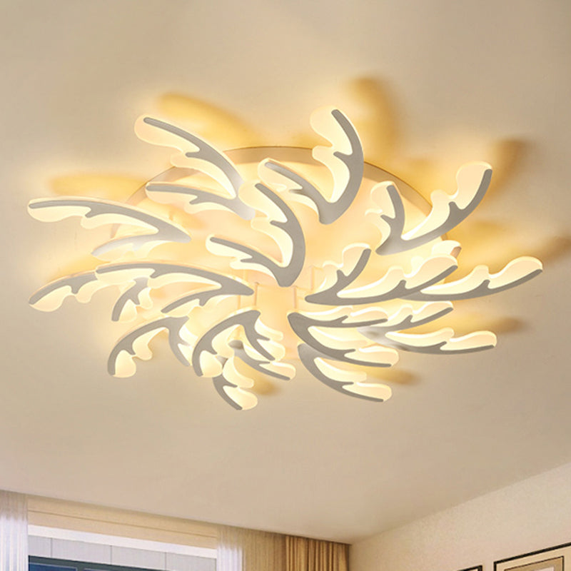 Nordic Antler LED Flush Mount Lighting Acrylic Bedroom Ceiling Mounted Light in White Clearhalo 'Ceiling Lights' 'Close To Ceiling Lights' 'Close to ceiling' 'Flush mount' Lighting' 2423340