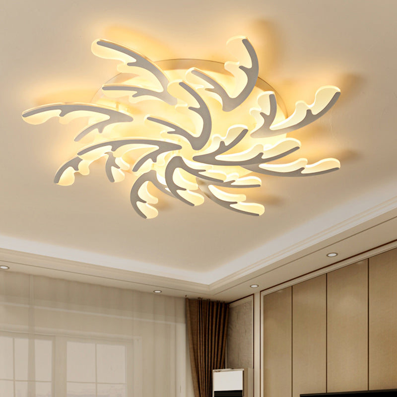 Nordic Antler LED Flush Mount Lighting Acrylic Bedroom Ceiling Mounted Light in White Clearhalo 'Ceiling Lights' 'Close To Ceiling Lights' 'Close to ceiling' 'Flush mount' Lighting' 2423342