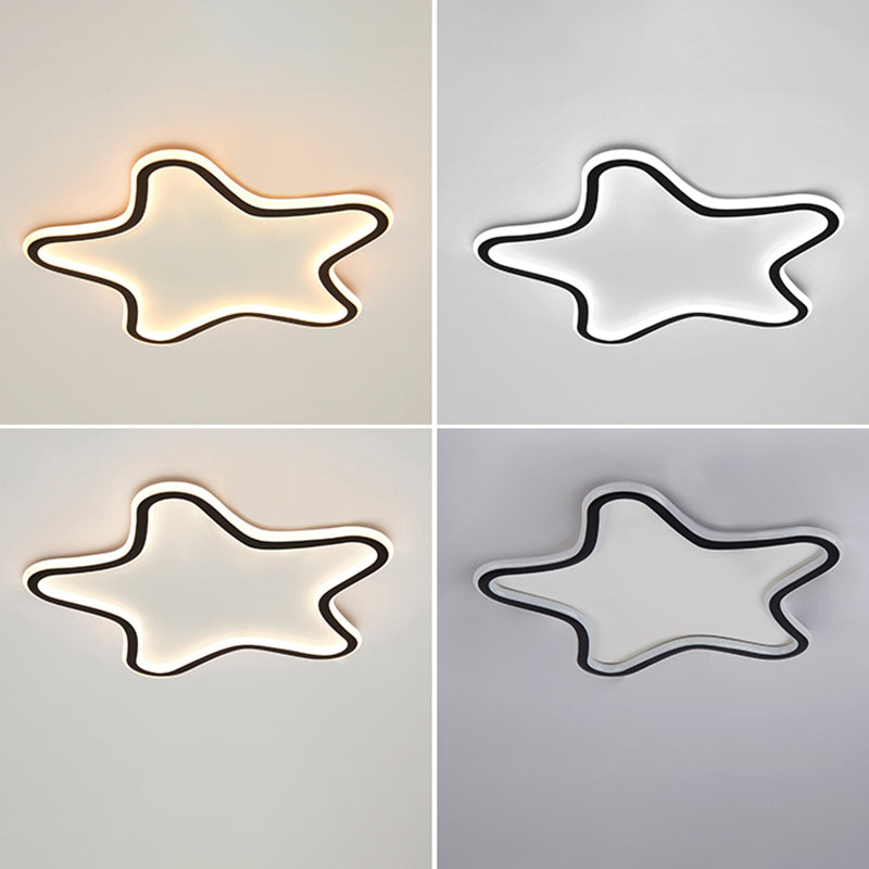 Creative Cartoon Star Flush Light Aluminum Childrens Bedroom LED Ultrathin Ceiling Light Clearhalo 'Ceiling Lights' 'Close To Ceiling Lights' 'Close to ceiling' 'Flush mount' Lighting' 2423429