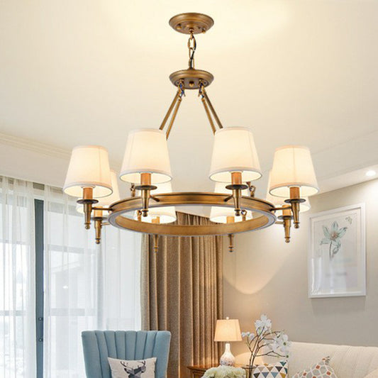 Tapered Ceiling Suspension Lamp Simplicity Fabric Chandelier Lighting for Living Room Clearhalo 'Ceiling Lights' 'Chandeliers' Lighting' options 2423785