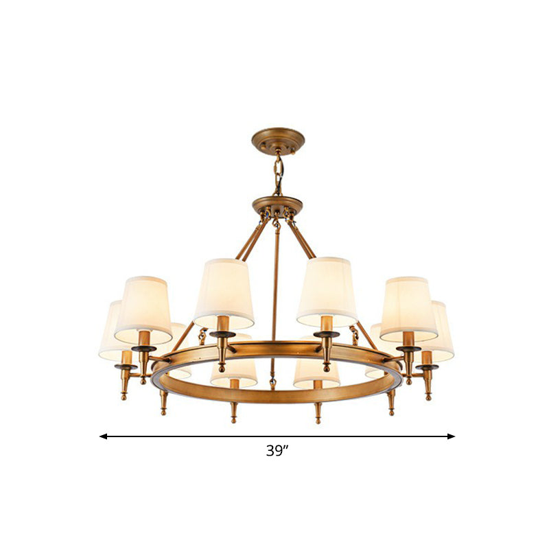 Tapered Ceiling Suspension Lamp Simplicity Fabric Chandelier Lighting for Living Room Clearhalo 'Ceiling Lights' 'Chandeliers' Lighting' options 2423793