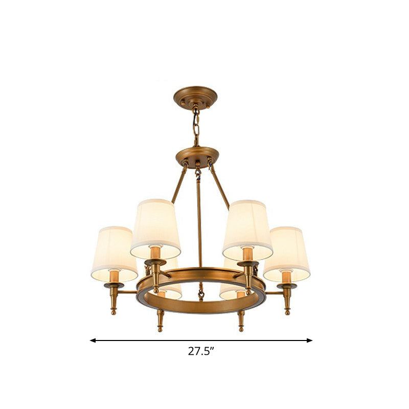 Tapered Ceiling Suspension Lamp Simplicity Fabric Chandelier Lighting for Living Room 6 Bronze Clearhalo 'Ceiling Lights' 'Chandeliers' Lighting' options 2423795_11b8fdfc-7a3b-4098-a711-346f89f3298e