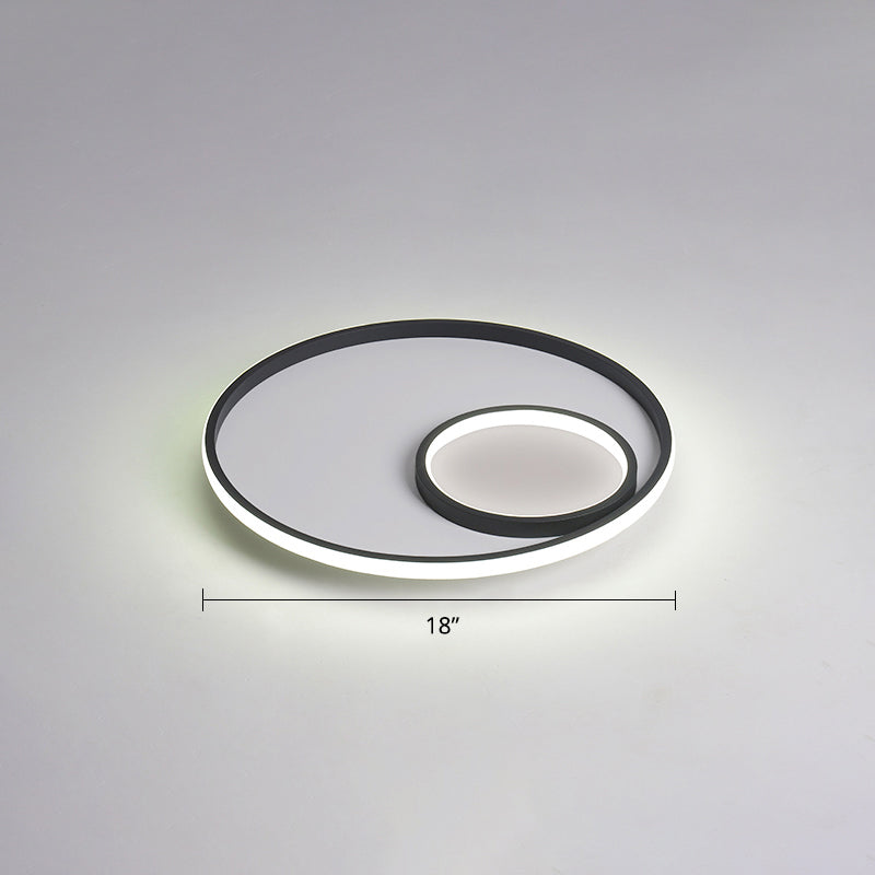 Nordic Halo Ceiling Mounted Light Metal Bedroom LED Ultrathin Flush Mount Light Fixture Black White Clearhalo 'Ceiling Lights' 'Close To Ceiling Lights' 'Close to ceiling' 'Flush mount' Lighting' 2423991