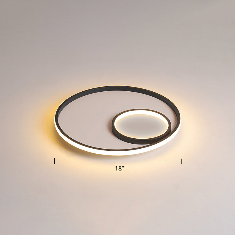 Nordic Halo Ceiling Mounted Light Metal Bedroom LED Ultrathin Flush Mount Light Fixture Black Warm Clearhalo 'Ceiling Lights' 'Close To Ceiling Lights' 'Close to ceiling' 'Flush mount' Lighting' 2423992