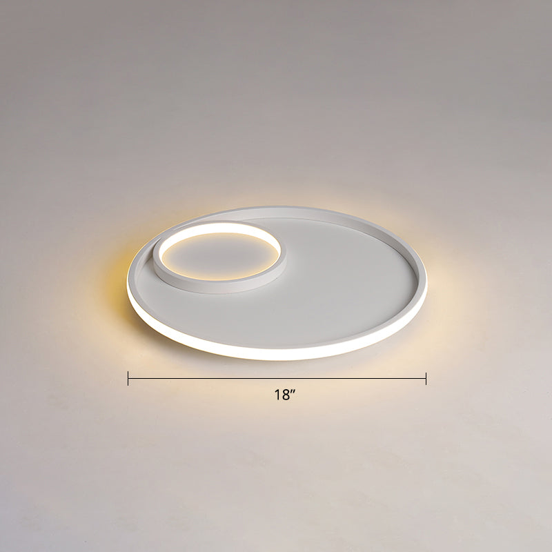 Nordic Halo Ceiling Mounted Light Metal Bedroom LED Ultrathin Flush Mount Light Fixture White Warm Clearhalo 'Ceiling Lights' 'Close To Ceiling Lights' 'Close to ceiling' 'Flush mount' Lighting' 2423994