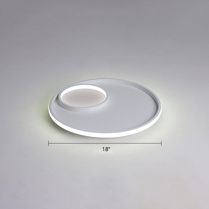 Nordic Halo Ceiling Mounted Light Metal Bedroom LED Ultrathin Flush Mount Light Fixture White White Clearhalo 'Ceiling Lights' 'Close To Ceiling Lights' 'Close to ceiling' 'Flush mount' Lighting' 2423995