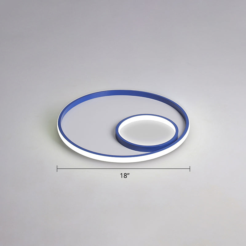 Nordic Halo Ceiling Mounted Light Metal Bedroom LED Ultrathin Flush Mount Light Fixture Blue White Clearhalo 'Ceiling Lights' 'Close To Ceiling Lights' 'Close to ceiling' 'Flush mount' Lighting' 2424001