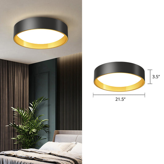 Round Metal Flush Mount Light Simplicity LED Ceiling Fixture with Acrylic Diffuser for Bedroom Gold 21.5" White Clearhalo 'Ceiling Lights' 'Close To Ceiling Lights' 'Close to ceiling' 'Flush mount' Lighting' 2424019