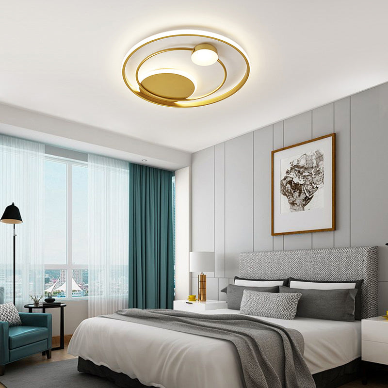 Metal Circular Flush Mount Led Light Postmodern Ceiling Mount