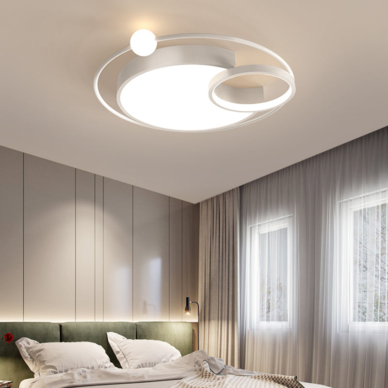 Nordic Moon Shaped Flush Mount Metal Bedroom LED Close to Ceiling Lighting Fixture Clearhalo 'Ceiling Lights' 'Close To Ceiling Lights' 'Close to ceiling' 'Flush mount' Lighting' 2424119