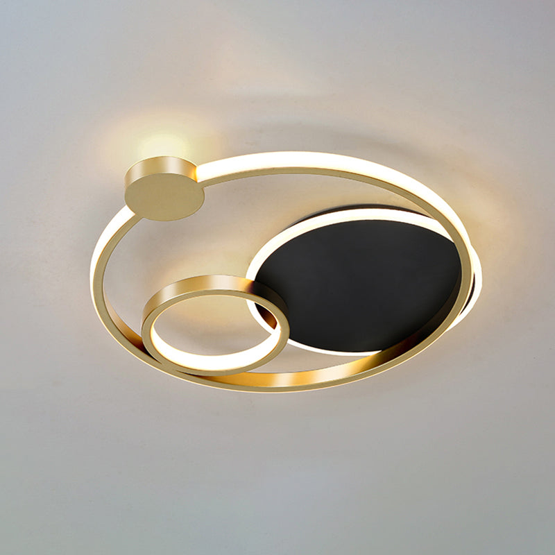 Multi-Ring Flushmount Ceiling Lamp Postmodern Metal Bedroom LED Flush Mount Lighting Clearhalo 'Ceiling Lights' 'Close To Ceiling Lights' 'Close to ceiling' 'Flush mount' Lighting' 2424230