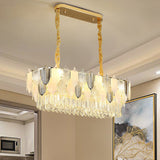 Leaf Pendant Chandelier Modern Clear Crystal Prism Suspension Light for Living Room Clearhalo 'Ceiling Lights' 'Island Lights' Lighting' 2424435