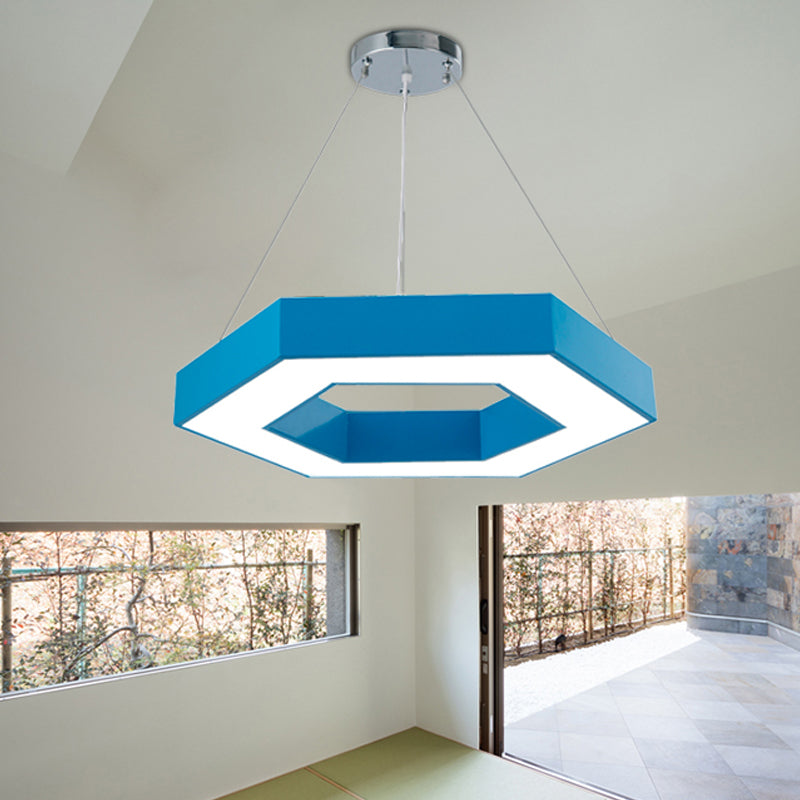 Green/Blue/Red Honeycomb Pendant Lighting Contemporary Led Metal Ceiling Lamp in White/Warm/Natural Light Blue Clearhalo 'Ceiling Lights' 'Modern Pendants' 'Modern' 'Pendant Lights' 'Pendants' Lighting' 242461