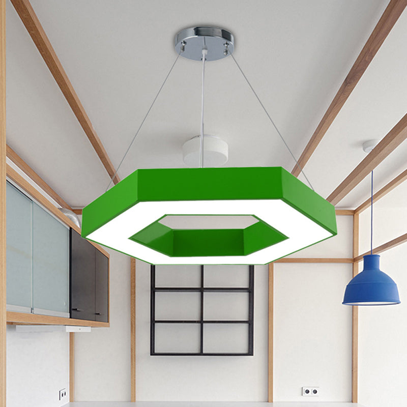 Green/Blue/Red Honeycomb Pendant Lighting Contemporary Led Metal Ceiling Lamp in White/Warm/Natural Light Clearhalo 'Ceiling Lights' 'Modern Pendants' 'Modern' 'Pendant Lights' 'Pendants' Lighting' 242464