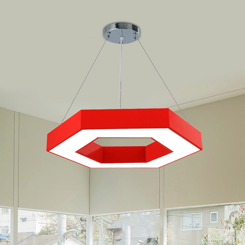 Green/Blue/Red Honeycomb Pendant Lighting Contemporary Led Metal Ceiling Lamp in White/Warm/Natural Light Clearhalo 'Ceiling Lights' 'Modern Pendants' 'Modern' 'Pendant Lights' 'Pendants' Lighting' 242466