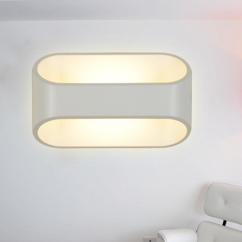 Contemporary Style Rectangular Wall Sconce Fixture Aluminum LED Bathroom Wall Lighting Fixture in White White Clearhalo 'Cast Iron' 'Glass' 'Industrial' 'Modern wall lights' 'Modern' 'Tiffany' 'Traditional wall lights' 'Wall Lamps & Sconces' 'Wall Lights' Lighting' 242518