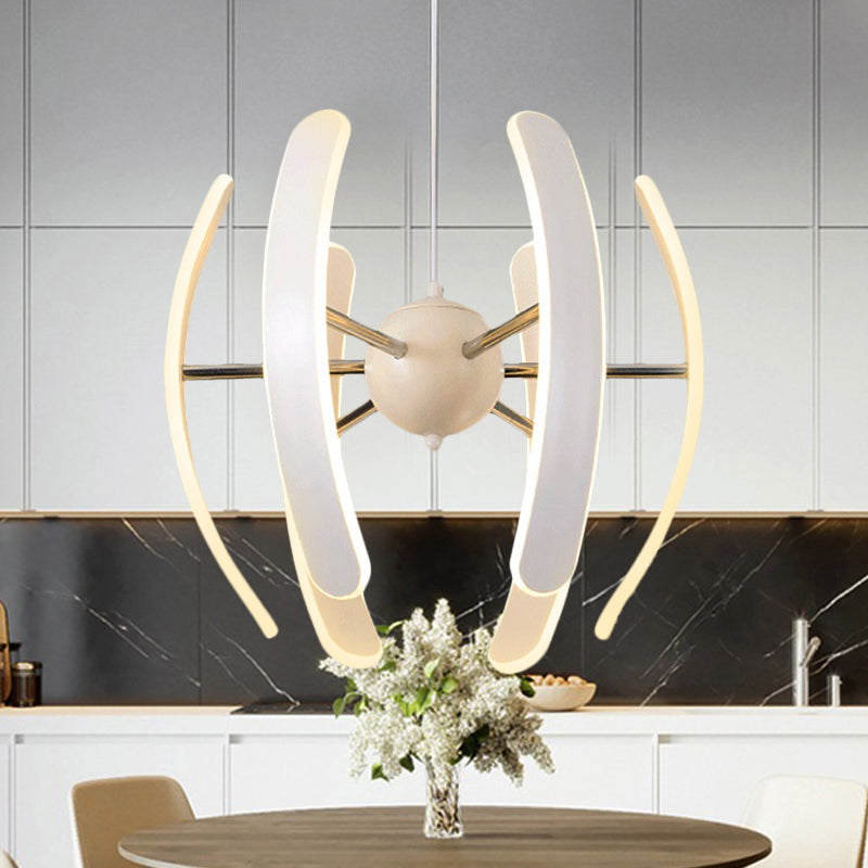 Globe Pendant Light Postmodern Acrylic 1 Light White Chandelier Lamp in White with Integrated LED Clearhalo 'Ceiling Lights' 'Chandeliers' 'Modern Chandeliers' 'Modern' Lighting' 242601