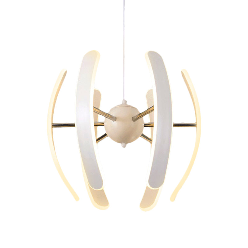 Globe Pendant Light Postmodern Acrylic 1 Light White Chandelier Lamp in White with Integrated LED Clearhalo 'Ceiling Lights' 'Chandeliers' 'Modern Chandeliers' 'Modern' Lighting' 242602