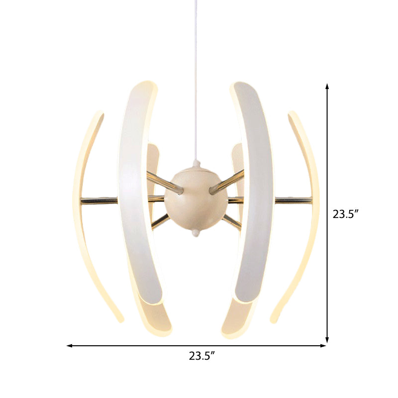 Globe Pendant Light Postmodern Acrylic 1 Light White Chandelier Lamp in White with Integrated LED Clearhalo 'Ceiling Lights' 'Chandeliers' 'Modern Chandeliers' 'Modern' Lighting' 242603