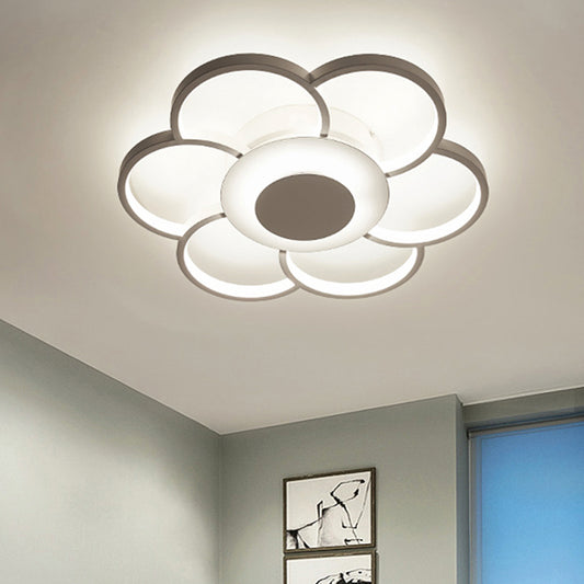 Floral Bedroom LED Flush Mount Light Acrylic 19.5"/25.5" Wide Simple Ceiling Light Fixture in Warm/White/Natural Light White Clearhalo 'Ceiling Lights' 'Close To Ceiling Lights' 'Close to ceiling' 'Semi-flushmount' Lighting' 242624