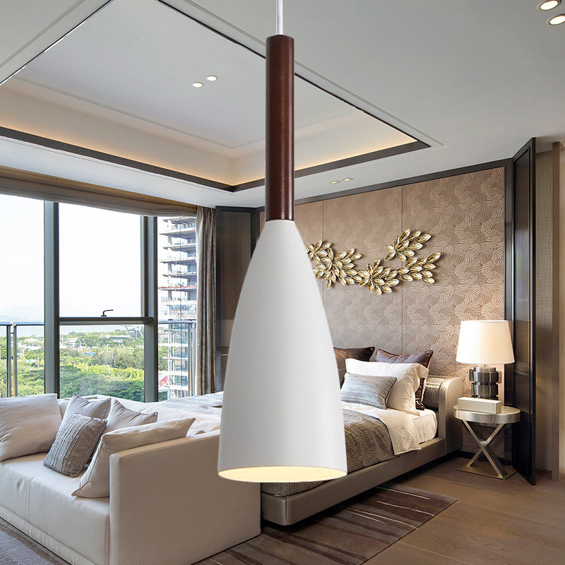 One Bulb Curved Cone Pendant Lamp Modern Stylish Metallic Hanging Light for Restaurant Clearhalo 'Ceiling Lights' 'Modern Pendants' 'Modern' 'Pendant Lights' 'Pendants' Lighting' 242658