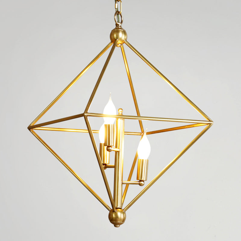 Metal Gold Pendant Lamp Candle-Style 4 Lights Classic Chandelier Light Fixture for Living Room Clearhalo 'Ceiling Lights' 'Chandeliers' Lighting' 2426649