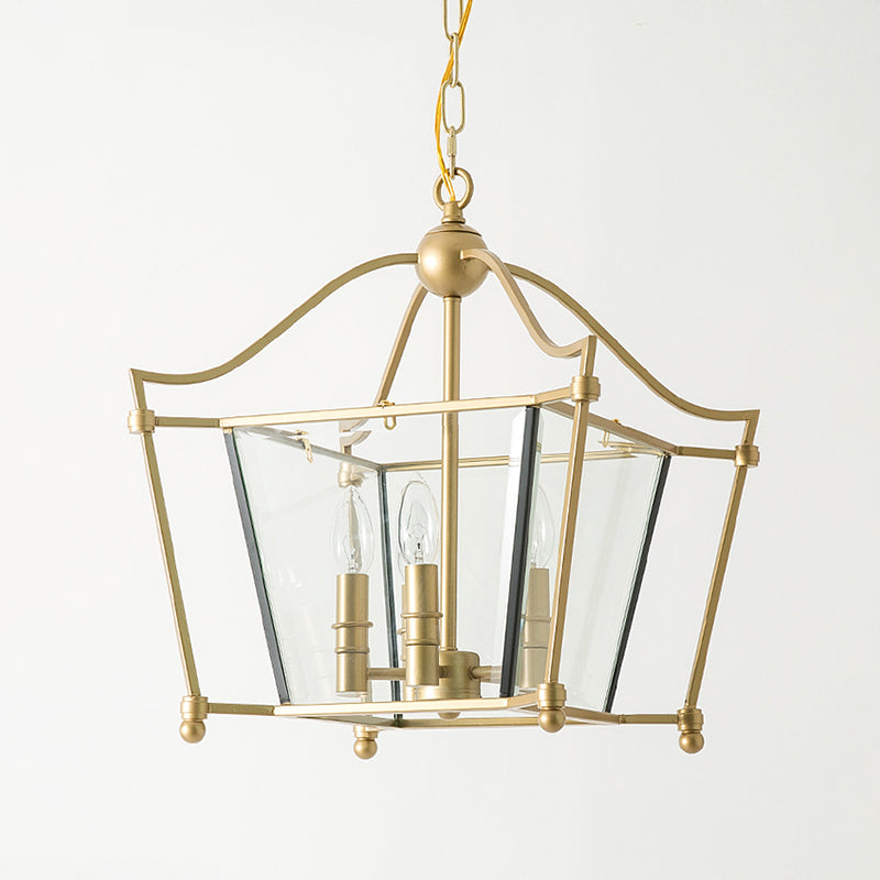 4 Lights Metal Hanging Chandelier Traditional Gold Candle-Style Dining Room Pendant Light Fixture Clearhalo 'Ceiling Lights' 'Chandeliers' Lighting' 2426674