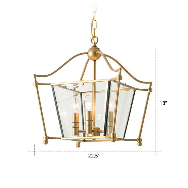 4 Lights Metal Hanging Chandelier Traditional Gold Candle-Style Dining Room Pendant Light Fixture Clearhalo 'Ceiling Lights' 'Chandeliers' Lighting' 2426675