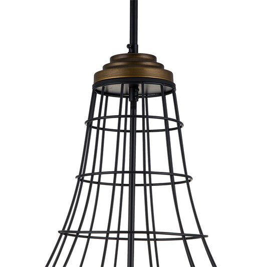 Metal Candle Hanging Chandelier Traditional 3 Lights Living Room Pendant Light with Cage Clearhalo 'Ceiling Lights' 'Chandeliers' Lighting' options 2426745