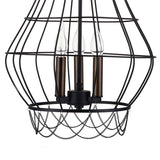 Metal Candle Hanging Chandelier Traditional 3 Lights Living Room Pendant Light with Cage Clearhalo 'Ceiling Lights' 'Chandeliers' Lighting' options 2426746